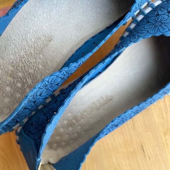 SIZE 6 36 Patrizia Spring Step Grazana Ballerina Slip-On Blue Laser Cut  Shoes - Picture 8 of 10